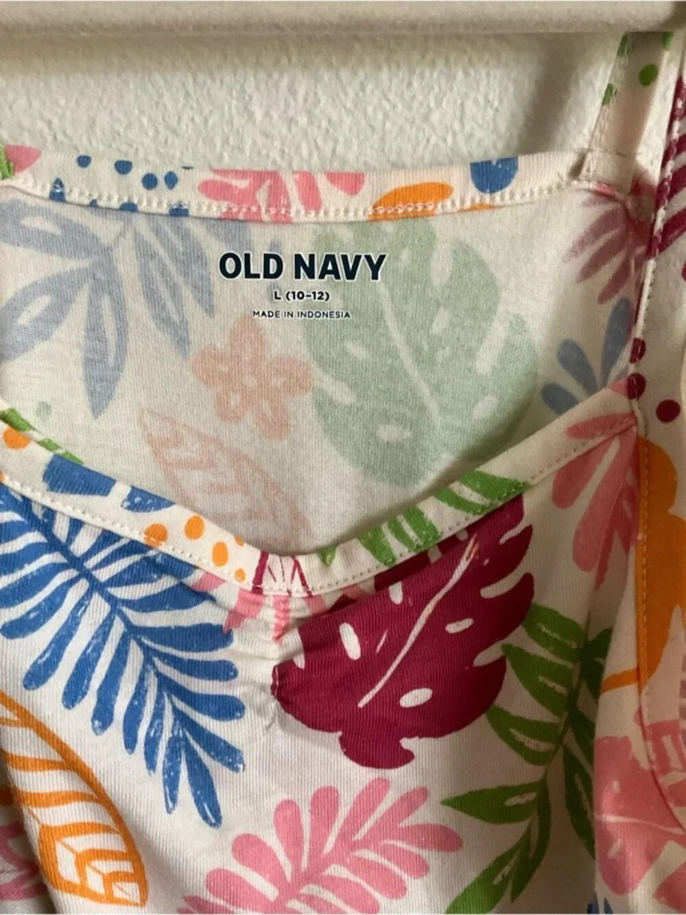 Old Navy Girls' Multicolor Tropical Leaf Sundress Large 10 12